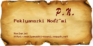 Peklyanszki Noémi névjegykártya